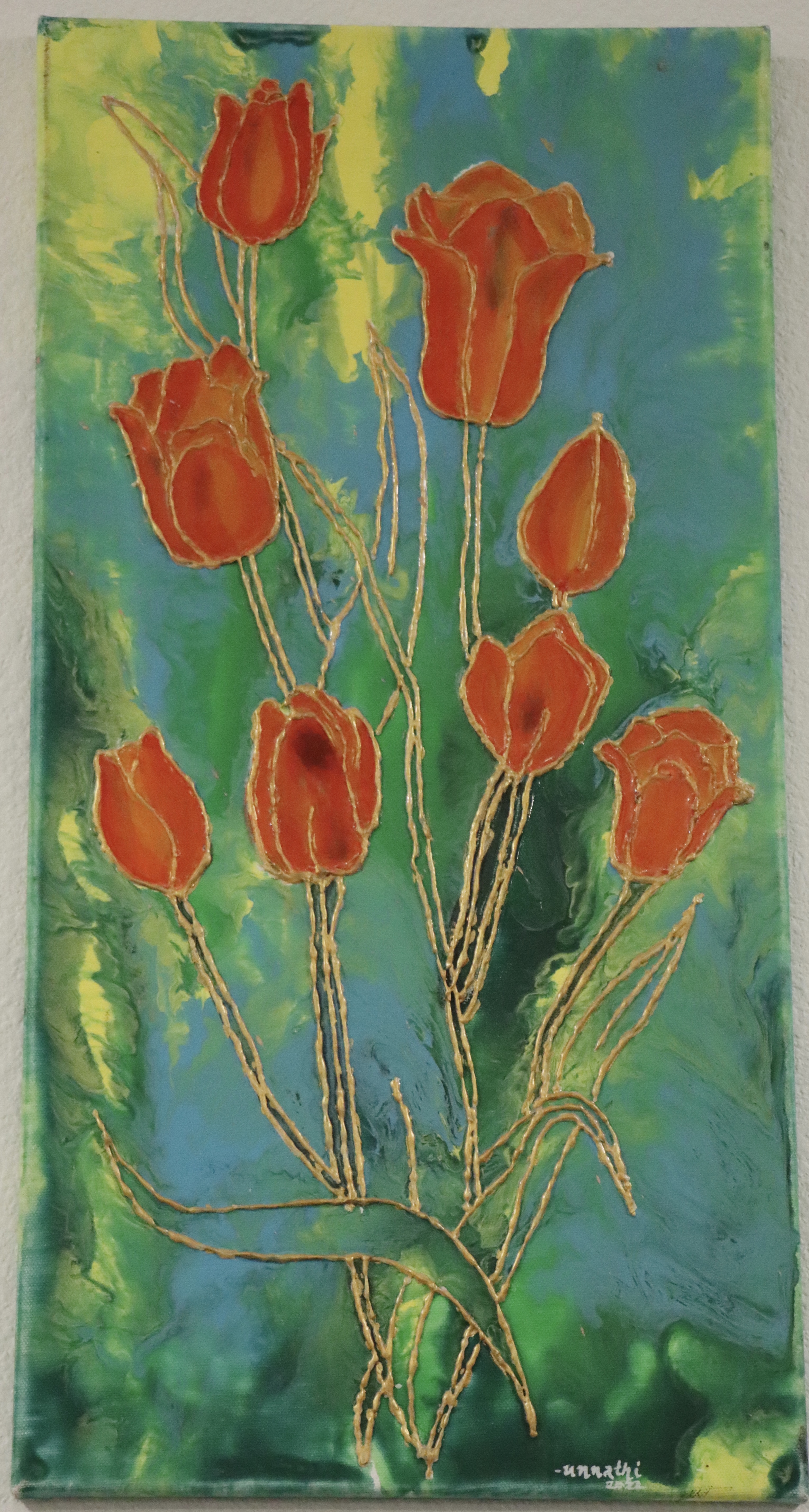 Acrylic Tulip Resin Painting