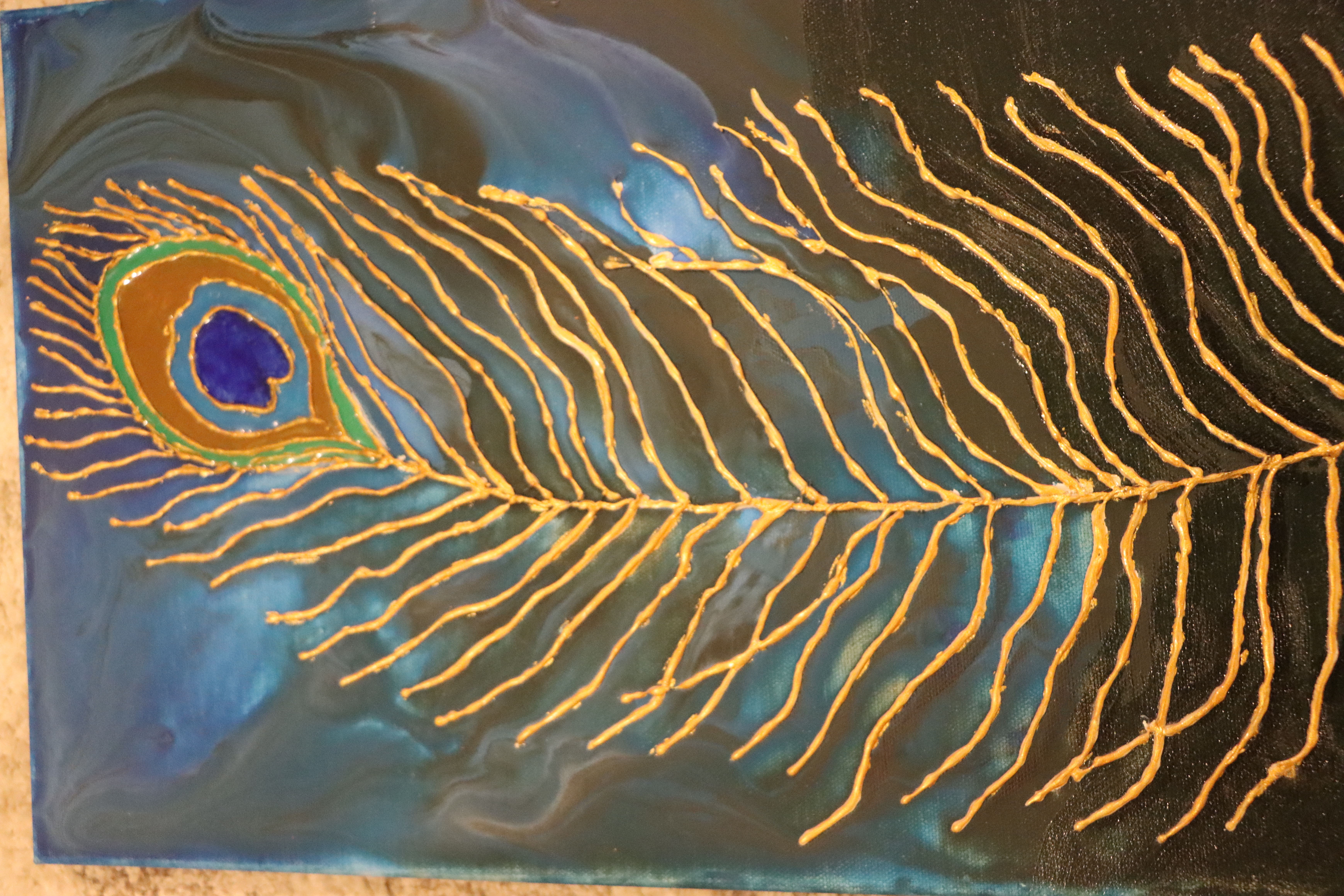 Acrylic Peacock with Resin