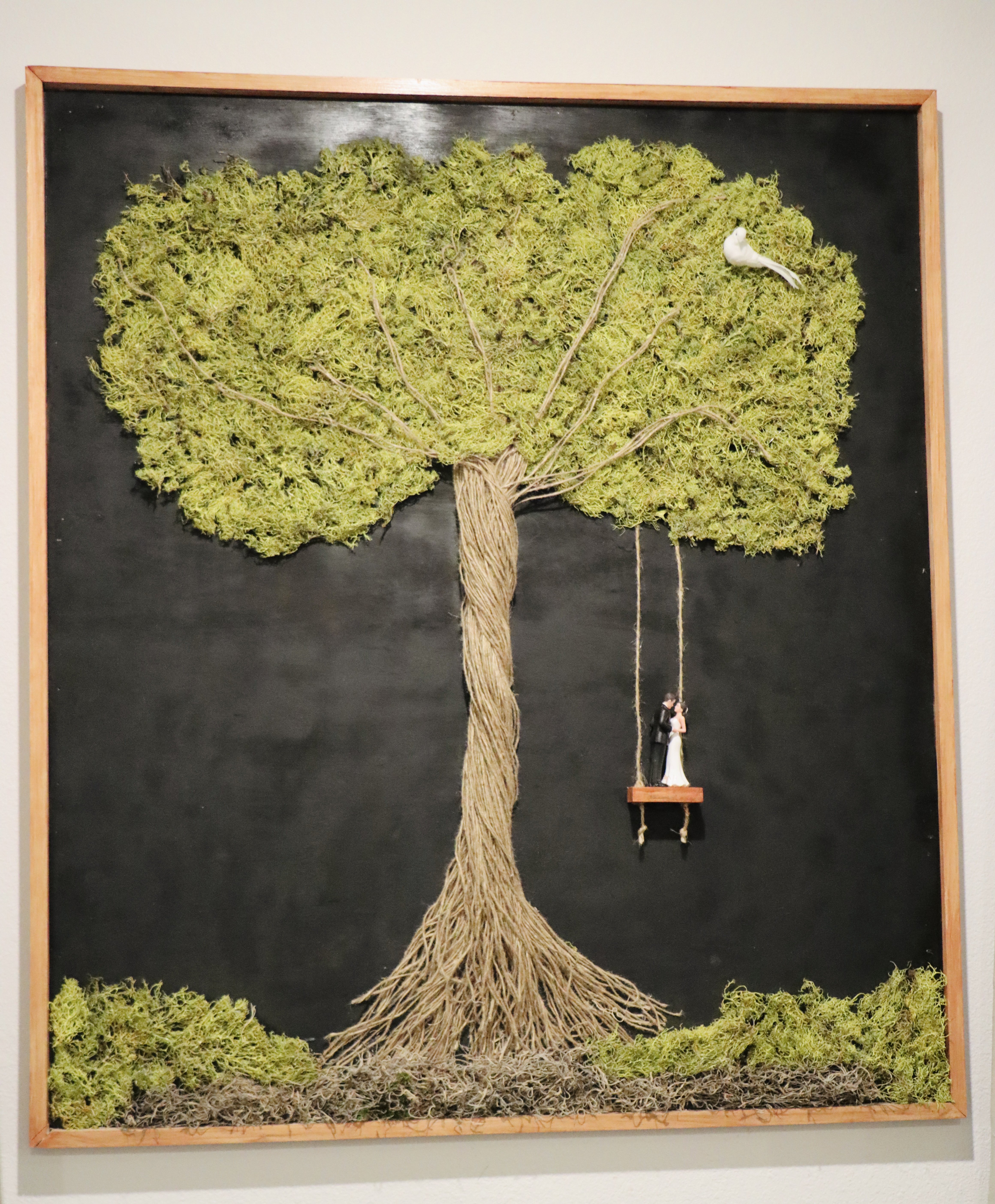 Natural Tree Moss Art With Swing